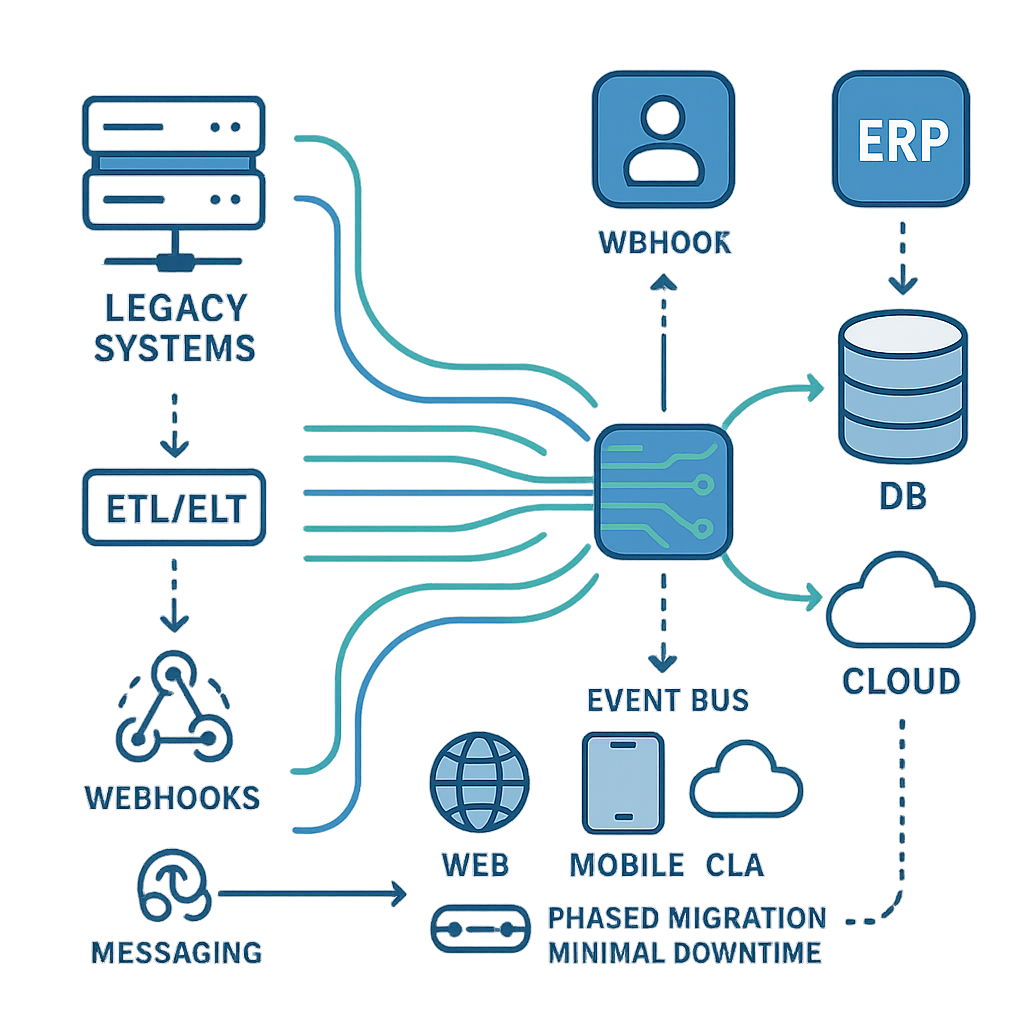 Integra tus sistemas legacy o ERP sin reemplazarlos